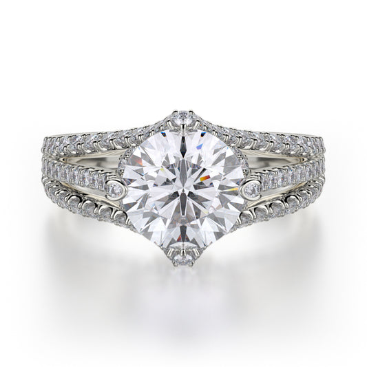 Michael M 18k White Gold Europa Engagement Ring