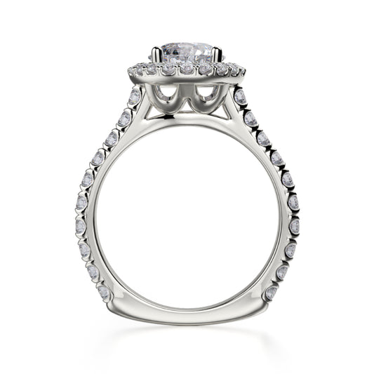 Michael M 18k White Gold Europa Engagement Ring