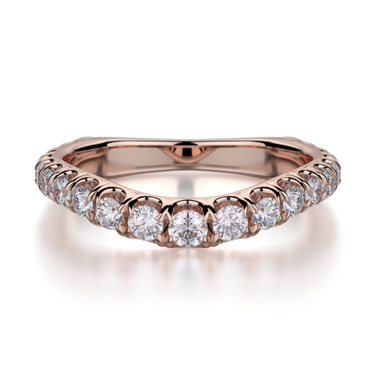 Michael M 18k Rose Gold Diamond Wedding Band