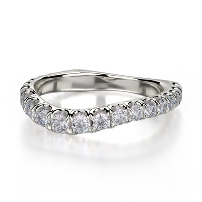 Michael M 18k White Gold Diamond Wedding Band