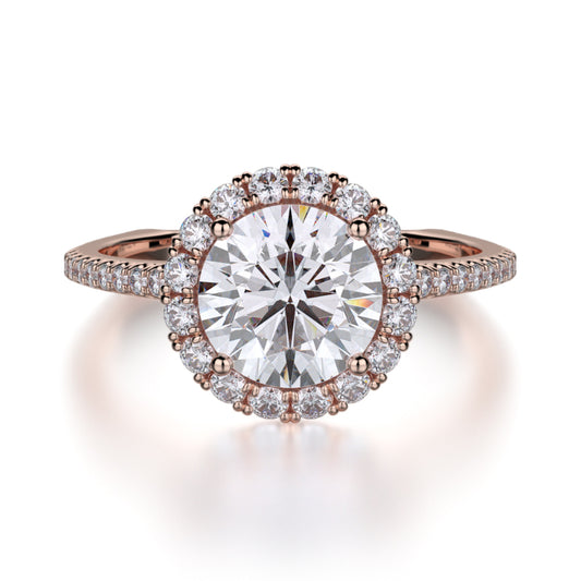 Michael M 18k Rose Gold Europa Engagement Ring