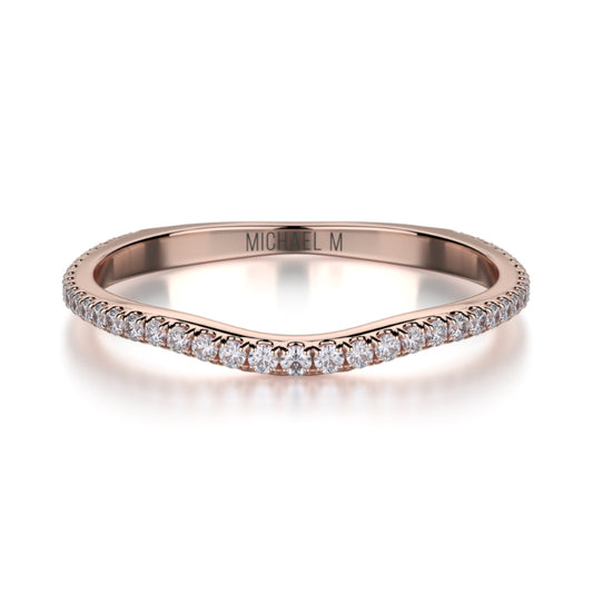 Michael M 18k Rose Gold Diamond Wedding Band