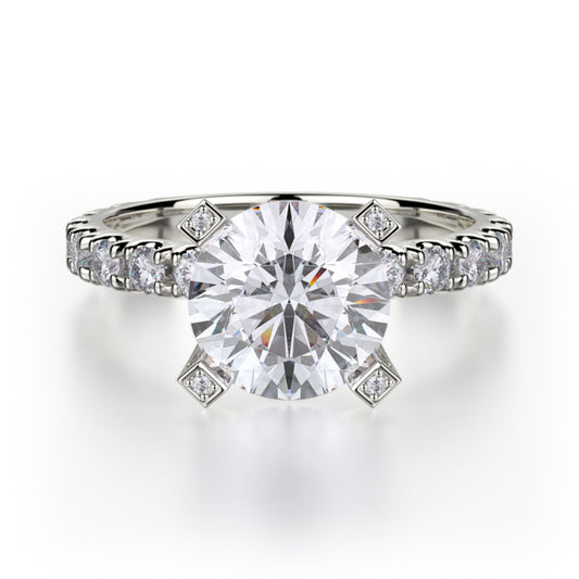 Michael M 18k White Gold Europa Engagement Ring