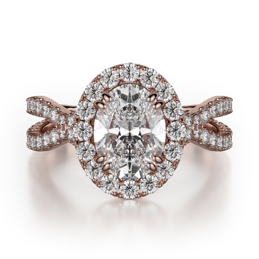 Michael M 18k Rose Gold Love Engagement Ring