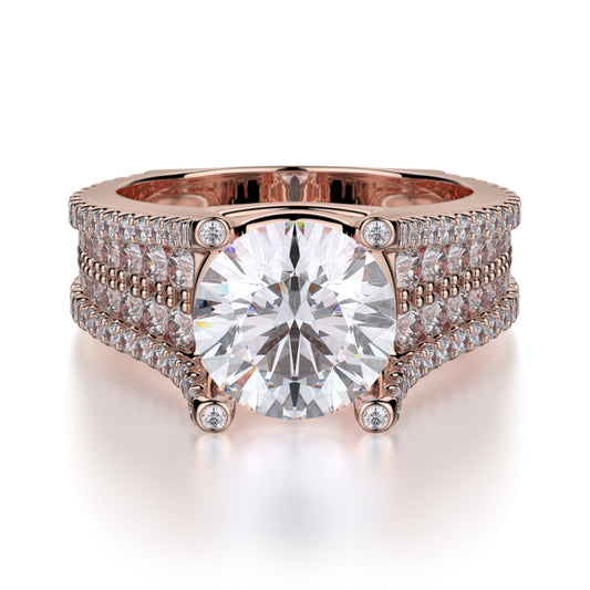 Michael M 18k Rose Gold Strada Engagement Ring