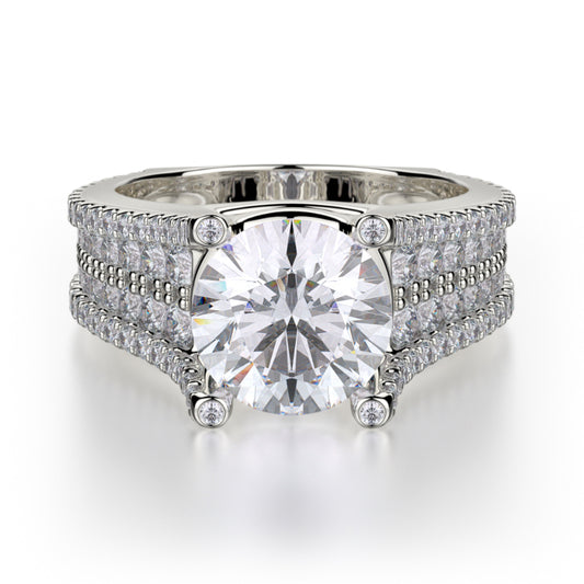 Michael M 18k White Gold Strada Engagement Ring