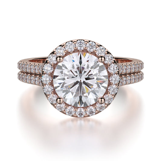 Michael M 18k Rose Gold Europa Engagement Ring