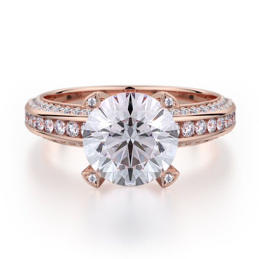 Michael M 18k Rose Gold Love Engagement Ring