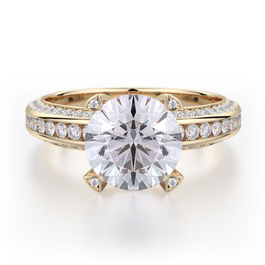 Michael M 18k Yellow Gold Love Engagement Ring