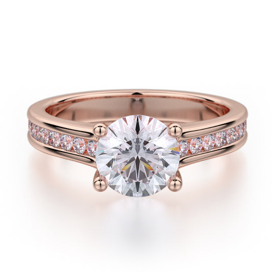 Michael M 18k Rose Gold Love Engagement Ring