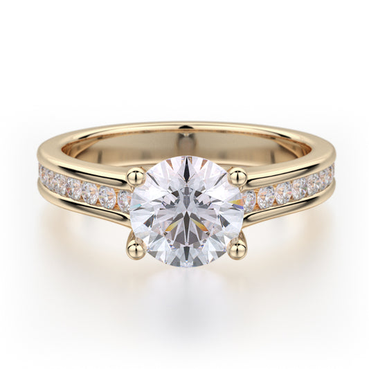 Michael M 18k Yellow Gold Love Engagement Ring