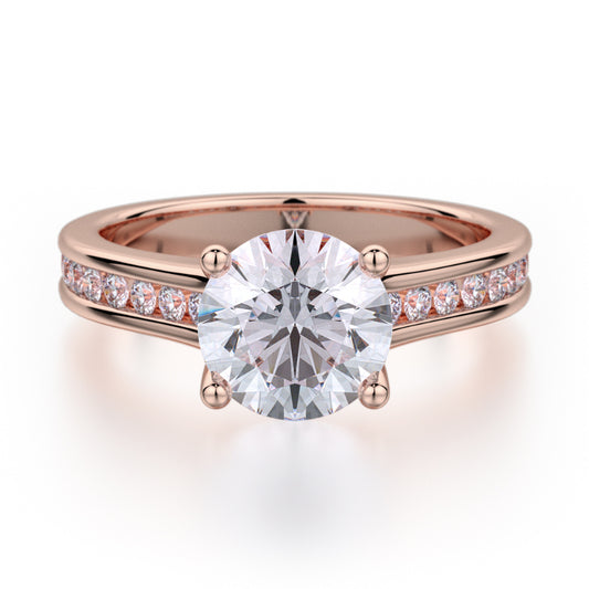 Michael M 18k Rose Gold Love Engagement Ring