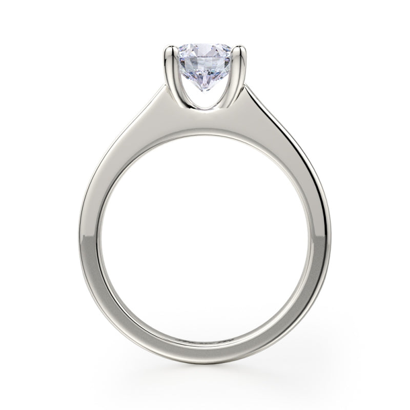 Michael M 18k White Gold Love Diamond Straight Engagement Ring