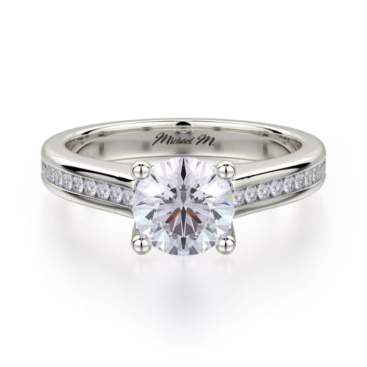 Michael M 18k White Gold Love Engagement Ring