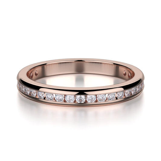 Michael M 18k Rose Gold Diamond Wedding Band