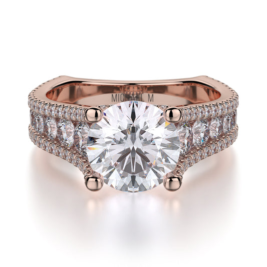 Michael M 18k Rose Gold Strada Engagement Ring