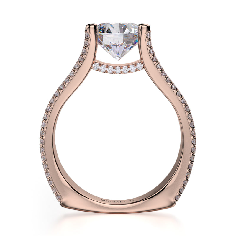 Michael M 18k Rose Gold Strada Engagement Ring