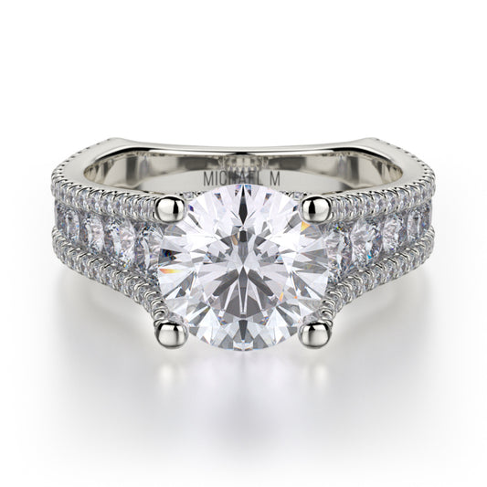 Michael M 18k White Gold Strada Engagement Ring