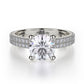Michael M 18k White Gold Europa Diamond Straight Engagement Ring