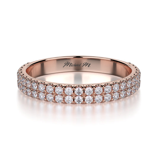 Michael M 18k Rose Gold Diamond Wedding Band