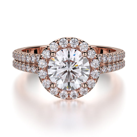 Michael M 18k Rose Gold Europa Engagement Ring