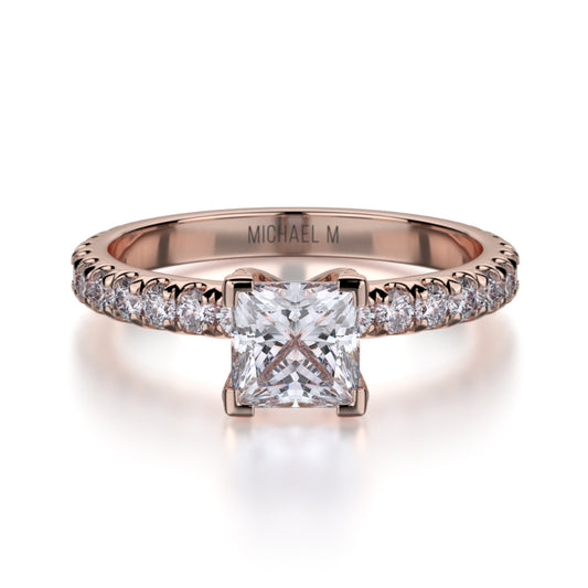 Michael M 18k Rose Gold Europa Engagement Ring