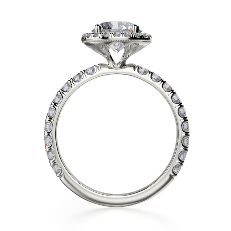 Michael M 18k White Gold Halo Engagement Ring