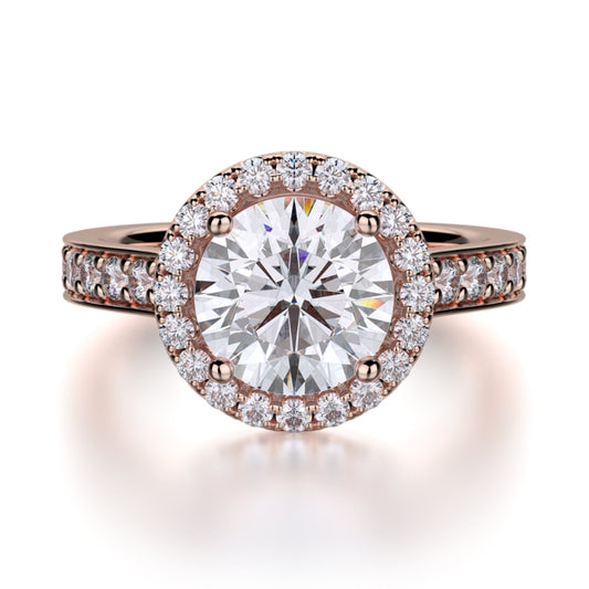 Michael M 18k Rose Gold Love Engagement Ring