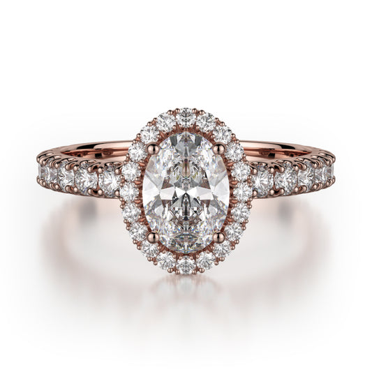 Michael M 18k Rose Gold Europa Engagement Ring