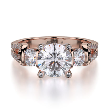 Michael M 18k Rose Gold Europa Engagement Ring