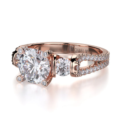 Michael M 18k Rose Gold Europa Engagement Ring