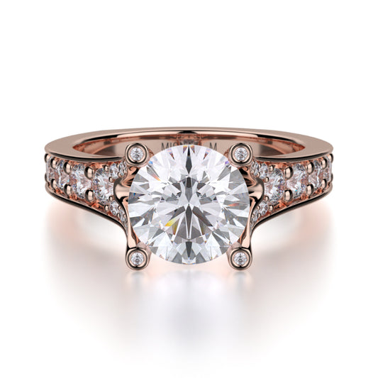 Michael M 18k Rose Gold Love Engagement Ring