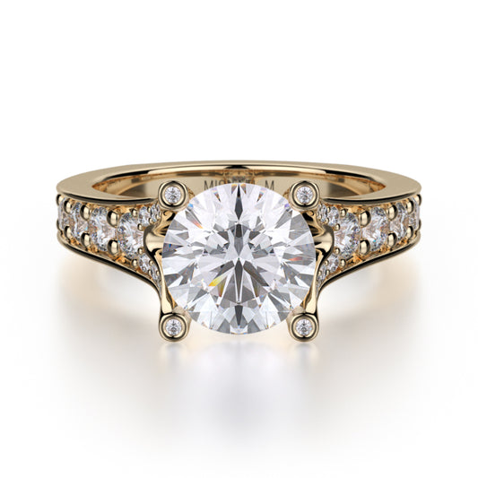 Michael M 18k Yellow Gold Love Engagement Ring