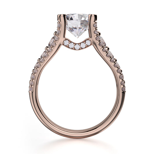 Michael M 18k Rose Gold Stella Engagement Ring