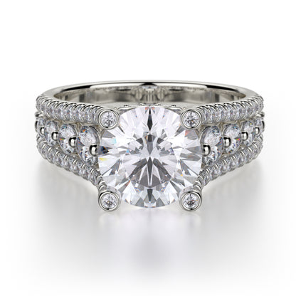 Michael M 18k White Gold Stella Engagement Ring