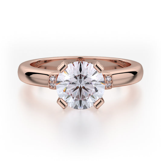 Michael M 18k Rose Gold Love Engagement Ring