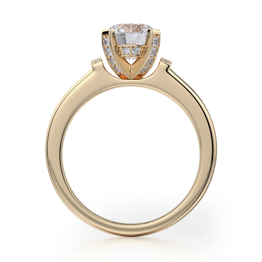 Michael M 18k Yellow Gold Love Engagement Ring