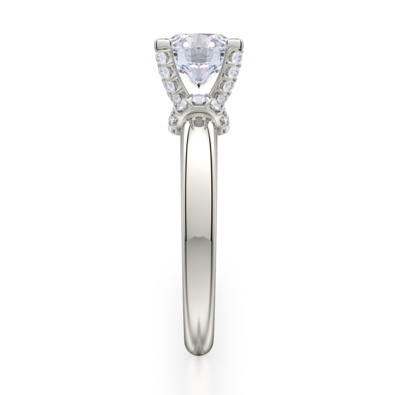 Michael M 18k White Gold Love Diamond Solitaire Engagement Ring