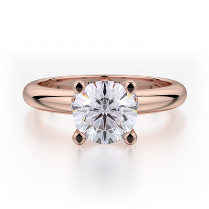 Michael M 18k Rose Gold Love Engagement Ring