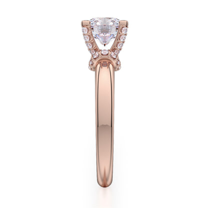 Michael M 18k Rose Gold Love Engagement Ring