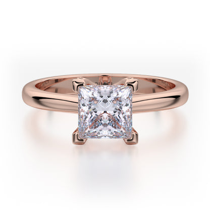 Michael M 18k Rose Gold Love Engagement Ring