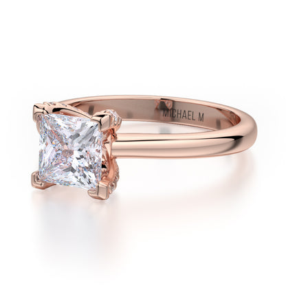 Michael M 18k Rose Gold Love Engagement Ring