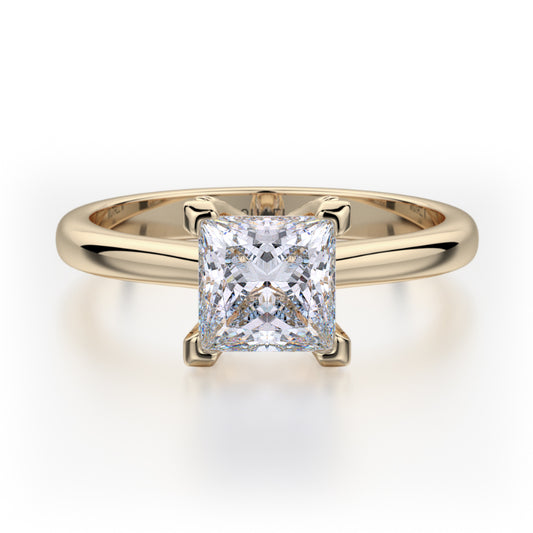 Michael M 18k Yellow Gold Love Engagement Ring
