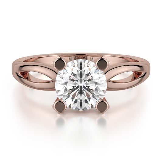 Michael M 18k Rose Gold Love Engagement Ring