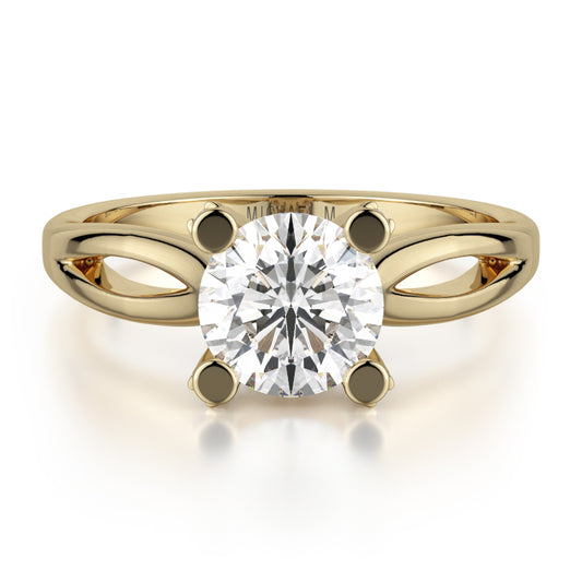 Michael M 18k Yellow Gold Love Engagement Ring