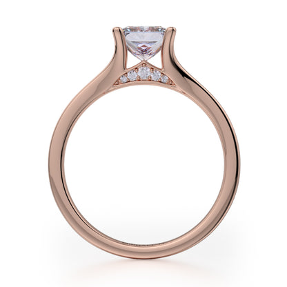 Michael M 18k Rose Gold Love Engagement Ring