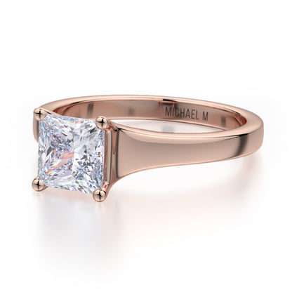 Michael M 18k Rose Gold Love Engagement Ring