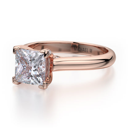 Michael M 18k Rose Gold Love Engagement Ring