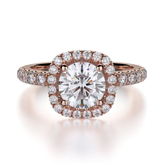 Michael M 18k Rose Gold Europa Engagement Ring