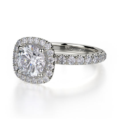 Michael M 18k White Gold Europa Engagement Ring